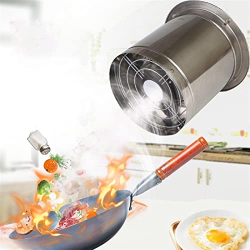 Ventilador de extracción cilíndrico de acero inoxidable, potente ventilador para cocina, doble lado con rejilla protectora, ventilador empotrado de un solo lado de 11 pulgadas miniatura 7