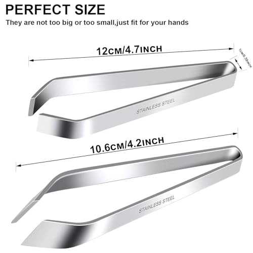Pinzette da Cucina, Set di Pinze Piatte e Diagonali in Acciaio Inossidabile per Cucinare Alimenti e Styling, Adatte per Pesce, Pollo, Anatra, Maiale, Frutta - immagine 3