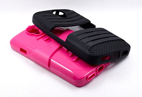 Thousand Eight(Tm) For Lg Volt Ls740 - Heavy Duty Armor Stand Combo Case / Hybrid Kickstand Case With Silicone Armor Skin + [Free Lcd Screen Protector Shield(Ultra Clear)+Touch Screen Stylus] (S Pink) #TOP2