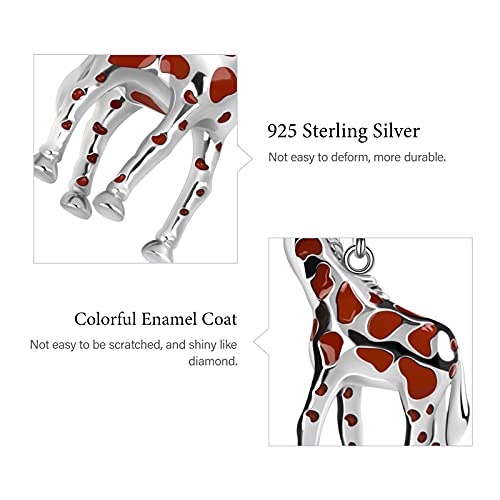 Gnoce Giraffe Charm Pendant Charm 925 Sterling Silver Independent And Noble Dangle Charms Fits All Bracelet/Necklace Christmas Charm Gifts For Women Wife Daughter #TOP5