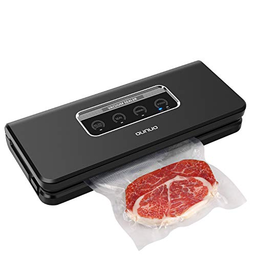 Vacuum Sealer Machine OUNUO Automatic Food Sealer Vacuum Sealing System For Food Preservation Starter Kit Dry & Moist Food Modes with 10 Sealer Bags