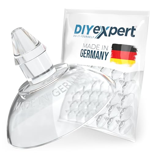 DIYexpert Saugnapf für Glasplatten | Made in Germany Saugnäpfe mit Pfeilspitze | [Ø 20 mm] [50 Stück] | Hochwertige Saugnoppen für Sonnenschutz | Ideal auch für Schilder und für Deko