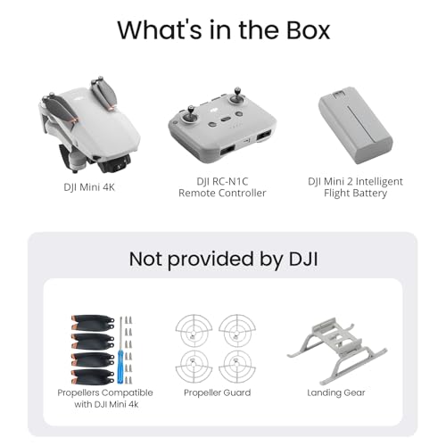 Image of DJI Mini 4K Protection Bundle, Drone with 4K UHD Camera for Adults, Under 249 g, 3-Axis Gimbal Stabilization, 10km Video Transmission, Propeller Guard, Landing Gear, Propellers Compatible