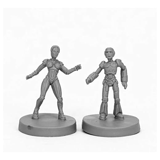 Pechetruite 2 x Androids Male And Female Chronoscope - Reaper Bones Miniatura per Gioco di Ruolo Guerra - 49011