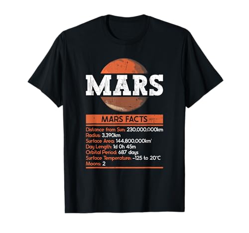 Mars Facts - Mars Planet Space Lover T-Shirt