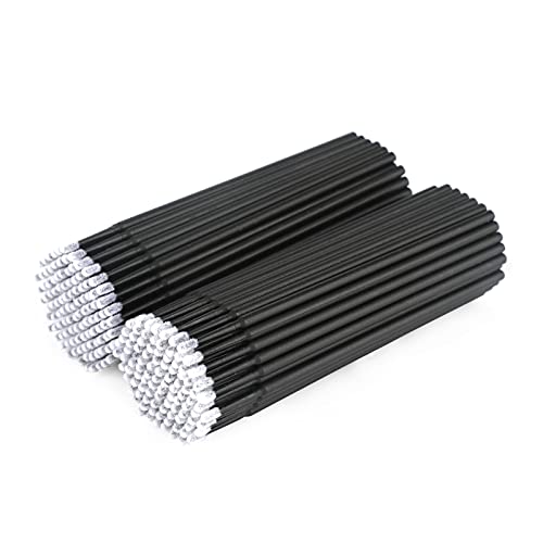 200PCS Micro Brush Applicator Disposable Micro Cotton Swabs for Eyelash Extensions Makeup Clean (Black)