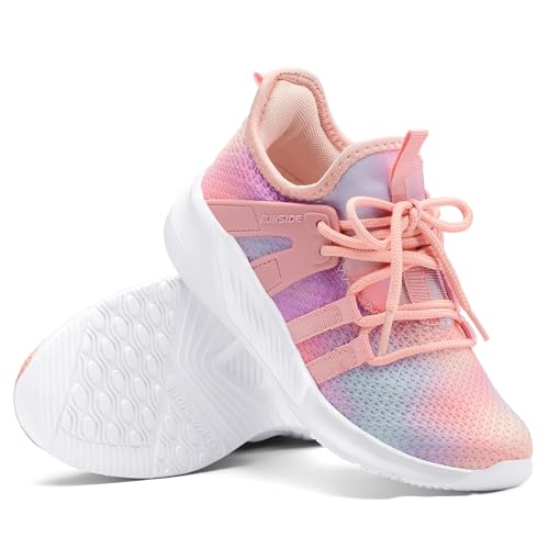 Runside Girls Tennis Shoes Lightweight Sports Kids Sneakers Lace-Up For Running/Walking thumb #1
