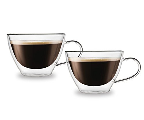 Set de 2 Tazas Cappuccino Doble Pared de Vidrio miniatura 1
