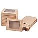 NBEADS 24Pz Confezione Regalo Scatole di Carta Pieghevoli Scatole di Biscotti Scatole da Forno con Finestra 13x10 cm per Bomboniere Confezione di Prodotti da Forno e Gioielli17.5x13.5x3.5cm Cammello