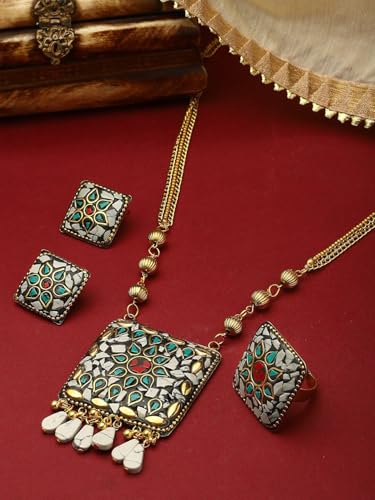 Juego de joyas DMZ-1000 de latón con piedras engastadas talla S 6