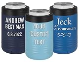 Personalized Stainless Steel Engraved Insulated Beverage Holder Customized Can Cooler 4-IN-1 with Cu