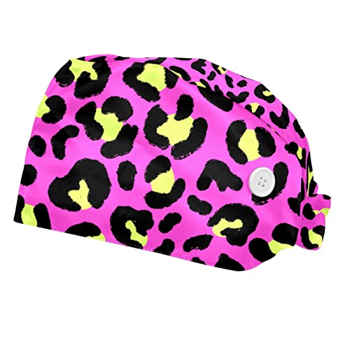 Casquettes de Travail pour Femmes et Hommes VERED Léopard Violet Ajustables