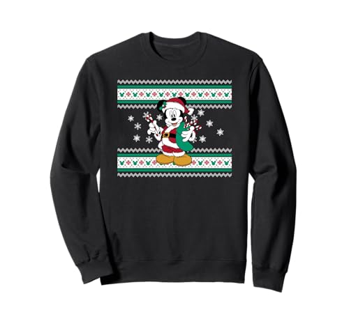 Sweat Mickey Santa Disney imprimé canne à sucre pour l'hiver