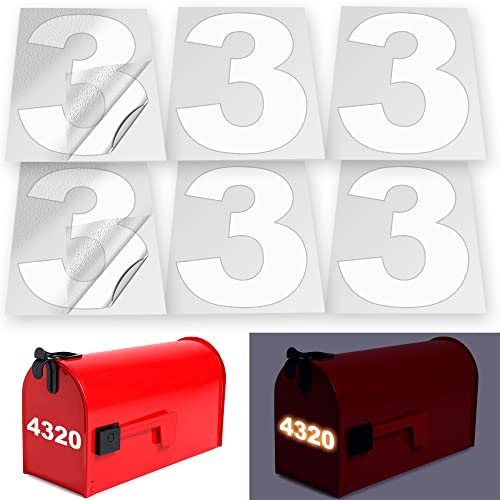 iSYFIX Reflective Vinyl Number 3 (Three) Stickers, 2 Inch, 6 Pack