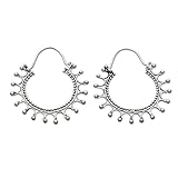 NOVICA Artisan Crafted Sterling Silver Hoop Earrings | Snap Down | Handcrafted Vintage Design | No Gemstone | Hypoallergenic Jewelry | Lead & Nickel Free | Indonesia ' Midnight Rapture' 1.6