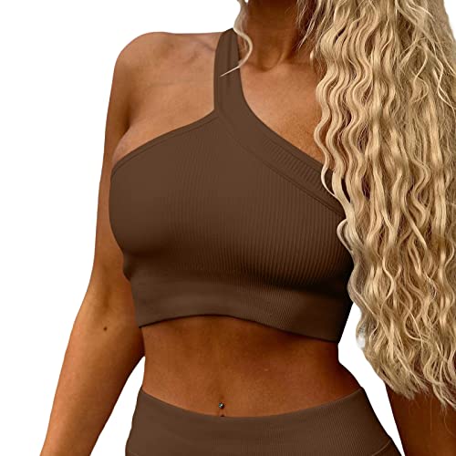 Women 2 Piece Workout Outfits Sports Tops Seamless Leggings Yoga Gym Activewear Tracksuits Set3