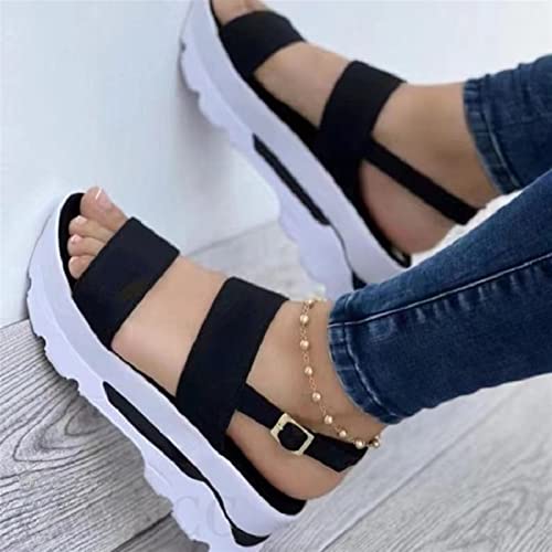 Plus Size Platform Wedge Sandals For Women Comfy Open Toe Casual Sandals Non-slip Beach Sandals Outdoor Sneakers3