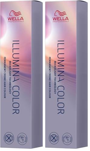 Wella Professionals Illumina Color – Permanente, vegane Premium-Haarfarbe - natürliche Farbergebnisse & bis zu 100% Grauabdeckung – 6/19 Dunkelblond Asch-Cendré - 60 ml (Packung mit 2)