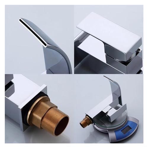 Robinet de bain cascade avec pommeau de douche chrome - 7
