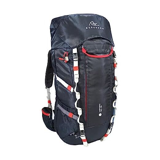 NORDKAMM Mochila trekking 50L + 10L, unisex, con funda impermeable, azul