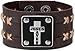 Kerusso Jesus Saves Cross Faith Gear Leather Cuff Bracelet