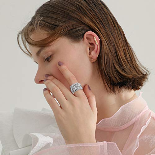 Casdan 4Pcs Intertwined Crossover Statement Ring For Women Fashion Wrap Chunky Rings Twine Twisted Cable Wide Statement Band Ring For Men, Size 8 #TOP2