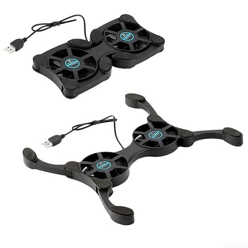 Soporte portátil para ventilador para portátil con almohadilla de refrigeración USB, diseño plegable, ideal para mini portátiles para mejorar el rendimiento y la ventilación