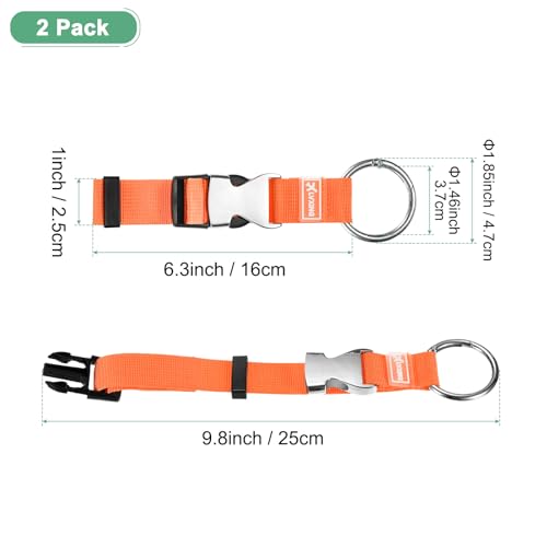 Image of M METERXITY 2-Pack Add A Bag Luggage Strap, Adjustable Suitcase Belt for Connecting Luggage /Backpack /Jacket, Carry Strap with Ring Buckle [Orange]