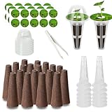 73pcs Seed Pod Kit for Aerogarden, Hydroponics Garden Accessories for System Compatible with Hydroponics Supplies from All Brands, 18 Grow Sponges, 12 Plant Baskets & Domes, 30 Pod Labels, 1 Tweezer