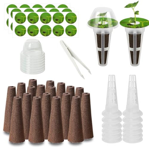 73pcs Seed Pod Kit for Aerogarden Hydroponics Garden Accessories for System Compatible with Hydroponics Supplies from All Brands 18 Grow Sponges 12 Plant Baskets & Domes 30 Pod Labels 1 Tweezer