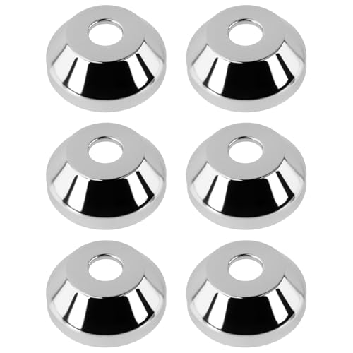 Dahszhi 6 Pcs Escutcheon Plate 1/2 Inch Round Escutcheon Plate Stainless Steel Shower Flange Cover Shower Pipe Cover for Bathroom (OD 3.07in, ID 0.83in)