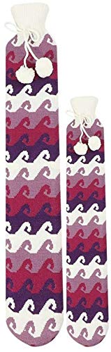 Lot de 2 longues bouillottes avec housse en tricot – Bouillotte en caoutchouc pour dos cou jambes 1 L et 2 L – #G