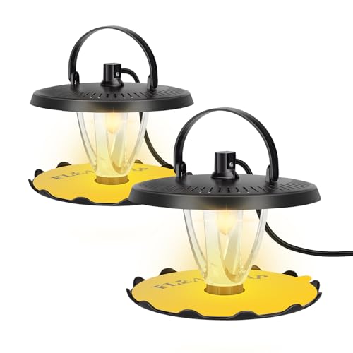 Flea Traps for Inside Your Home,New Bed Bug Trap with Light Refills and Sticky Pads,Electronic Fly Gnat Traps Indoor,Sticky Flea Bombs for Home Indoor(Black, 2 Pack)