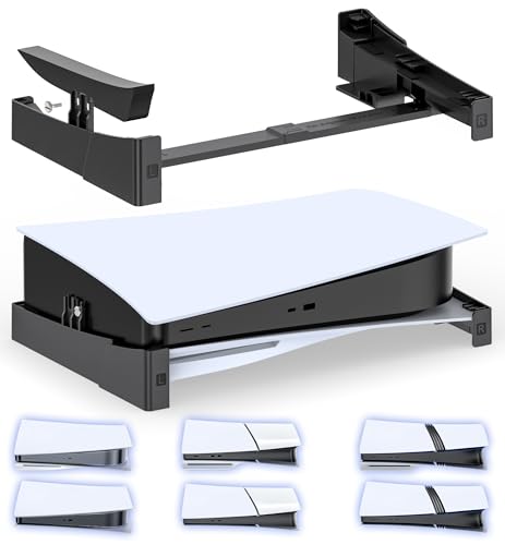 OIVO-PS5-SlimPro-Horizontal-Stand-for-Disc-Digital-Console-Stable-PS5-Accessories-Base-Stand-with-Upgraded-Support-Rods-on-Bottom-Scalable-Design-for-PlayStation-5-Console-Black OIVO PS5/ Slim/Pro Horizontal Stand for Disc & Digital Console, Stable PS5 Accessories Base Stand with Upgraded Support Rods on Bottom & Scalable Design for PlayStation 5 Console-Black - Image 1