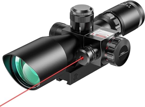 MidTen 2.5-10x40 Red Green Illuminated Mil-dot Scope with Red/Green Laser Combo - Green Lens Color & Mounts
