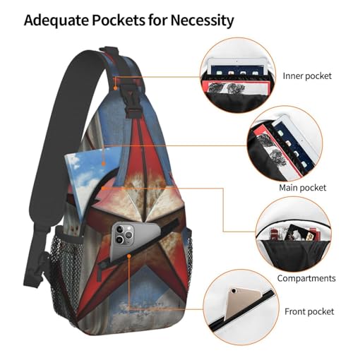 Bolso cruzado American Wastern Texas Star para hombre y mujer miniatura 4