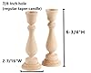 Unfinished Natural Wood Candle Sticks Set by Factory Direct Craft - Set of 2 Wooden Candle Holders for DIY Crafts and Decorating Made in USA (Sizes 6-3/4"H) #2