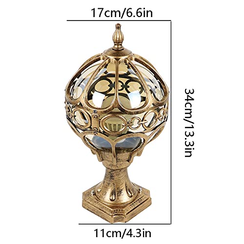 Lámpara de poste victoriana de latón con columnas esféricas y diseño premium de 8,6" 3