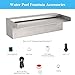 SUMGREEN 12 Inch Pool Fountain 304 Stainless Steel Waterfall Spillway with Pipe Connector Kits, Wider Water Flow Sheer Descent Platform Water Feature Fountain for Swimming Pool, Outdoor Garden Decor