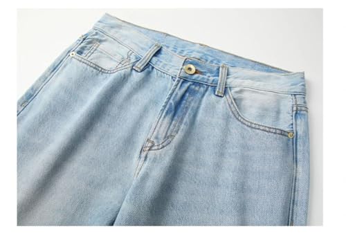 Men's Classic Light Vintage Wash Casual Straight Loose Jeans2