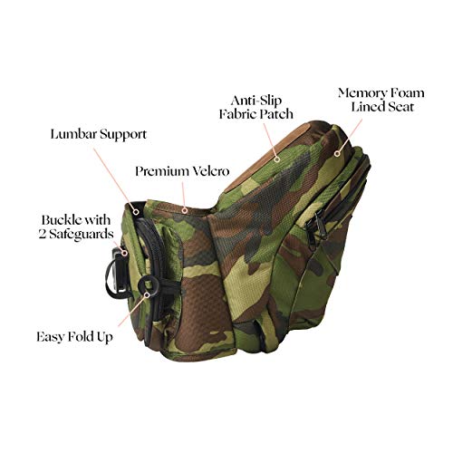 Tushbaby The Only Safety Certified Hip Seat Baby Carrier - As Seen On Shark Tank, Ergonomic Waist Carrier for Newborns, Toddlers & Children, Camo - Thumbnail 4