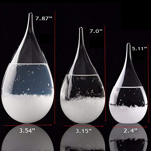 Unique Gadgets & Toys Storm Glass Weather Station Barometer with Wooden Base Scientific Decorative Gift - Small - Thumbnail 5