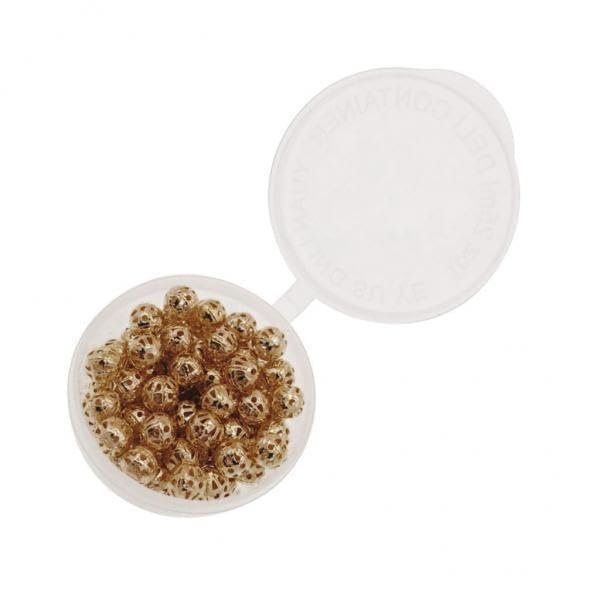 SNAPPSY 2x280pcs 6mm Round Metal Filigree Spacer Beads Jewelry Loose Charms KC Gold-picture-12