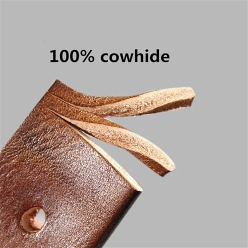 Men's Leather Copper Buckle Handmade First solid Cowhide Retro Jeans Soft Belt2