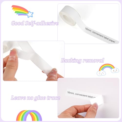 4 Rollen Etikettenband Geeignet für die Meisten Etikettendrucker Wasserfeste Etikettenband Drucken Sie Barcode, Name, Datum, Preis usw Geeignet für Haus, Büro, Schule (Weiß(12mm))