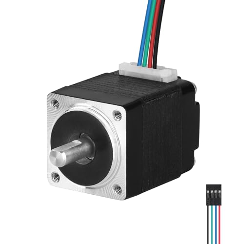 YEJMKJ Nema 8 Stepper Motor 2 Phase 1.8‌°‌ 1.2Ncm(1.7oz·in) High Torque Bipolar 25mm 0.3A 21Ω 4-Lead Shaft 10mm φ4mm 20 Mini Stepper Motor Cable 0.5M for 3D Printer DIY Robot CNC Machine