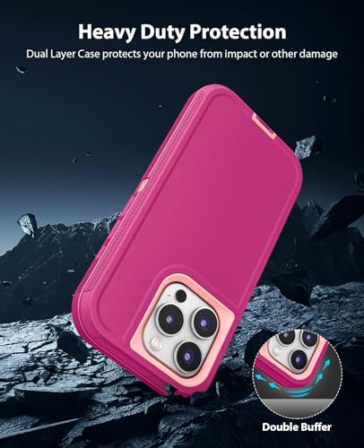 Jelanry Case for iPhone 15 Pro Max 5G 6.7-inch, Heavy Duty Rugged Dual-Layer Protection with Port Anti dust/Shockproof Dropproof/Armor Anti-Scratch Matte Phone Back Cover for iPhone 15 Pro Max Pink