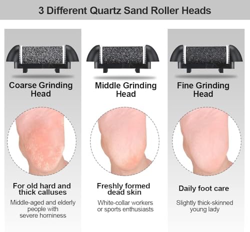 Image of MORTON DAVIES Rechargeable Callus Remover For Feet | Foot Filer Scrubber For Dead Skin | 3 Roller Heads For Dead Skin Removal | Pedicure Machine