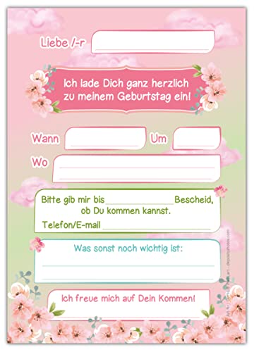 Junapack Lot de 12 cartes d'invitation pour 7e anniversaire d'enfant - Motif cheval avec poulain et licorne - Avec 12… - Image 5