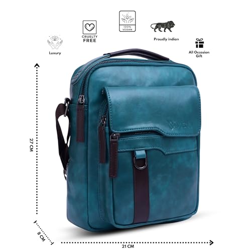Image of VISMIINTREND Leather Sling Bag for Men Travel | Side Shoulder Messenger Bag for Man | Fits 10 inch ipad | Corporate Gifts for Men | Birthday Gift for Husband /Father | Premium